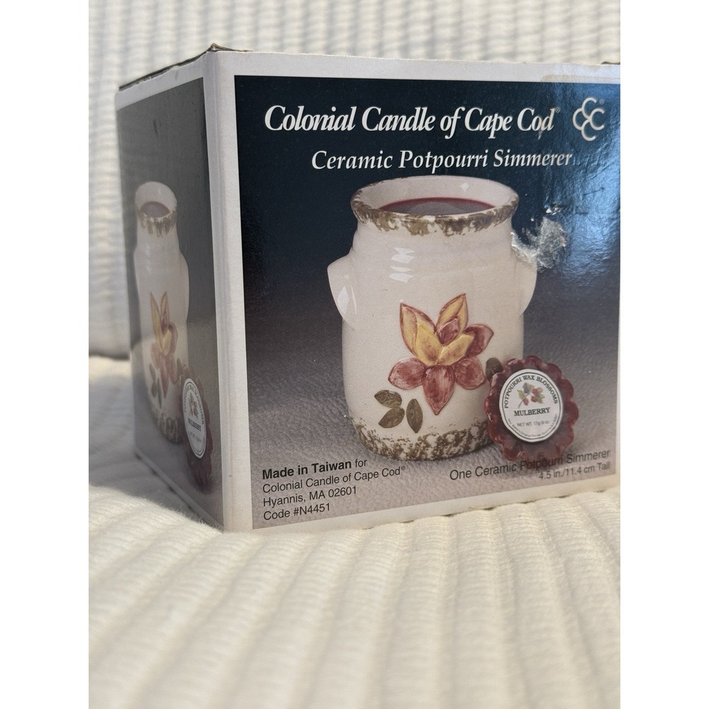 NEW IN BOX Colonial Candle of Cape Cod Ceramic‎ Potpourri Simmerer #N4451